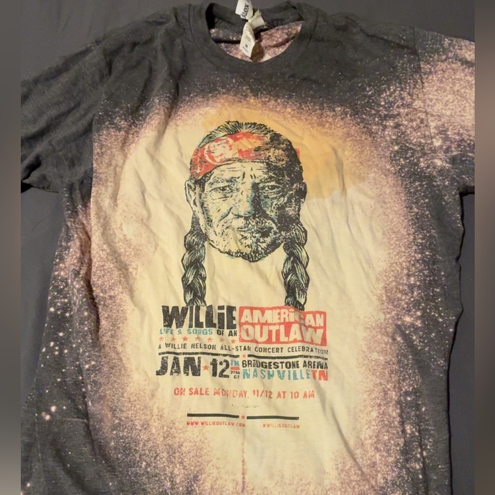 Tultex Willie Nelson Gray Graphic T-Shirt